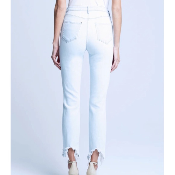 L'AGENCE High Line Destroyed Chewed Hem Crop Skinny Jeans 26 - Picture 6 of 6